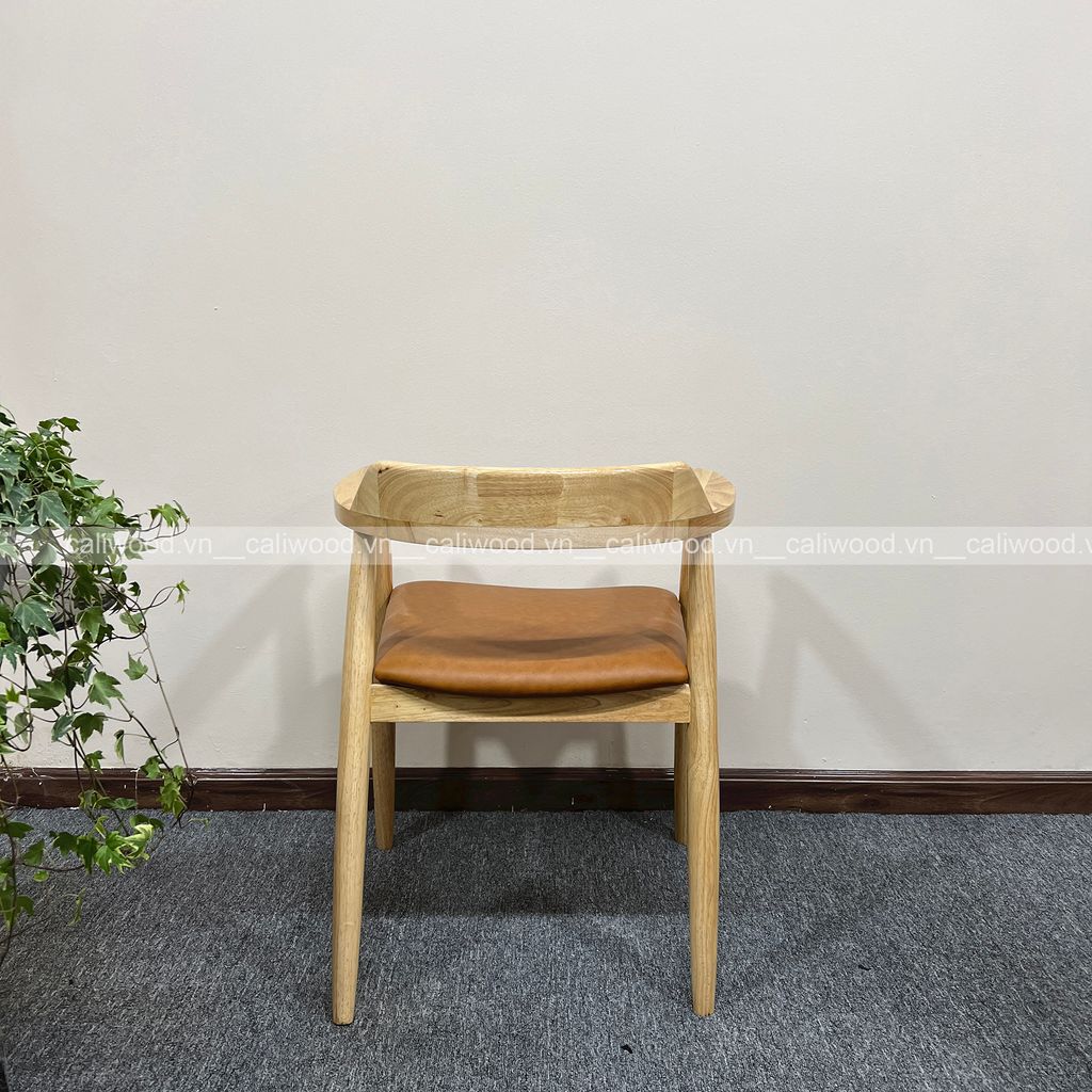 Ghế Hiroshima tựa thấp ghế ăn ghế cafe gỗ đệm da – G12