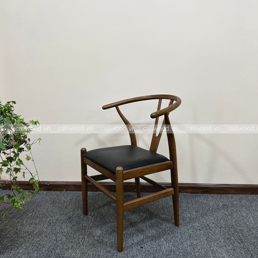 Ghế  Cafe Wishbone nệm da - G23