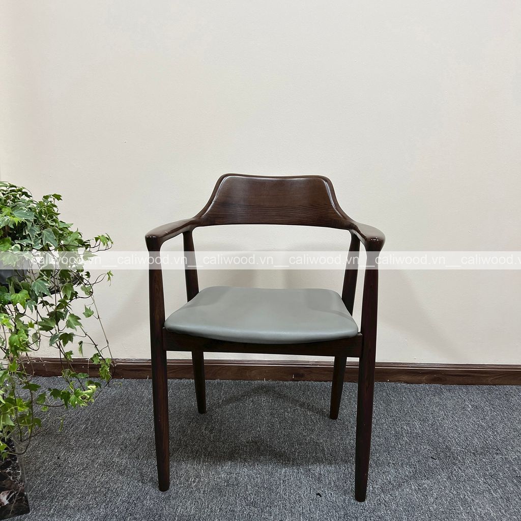 Ghế Hiroshima tựa cao ghế ăn ghế cafe gỗ đệm da – G21