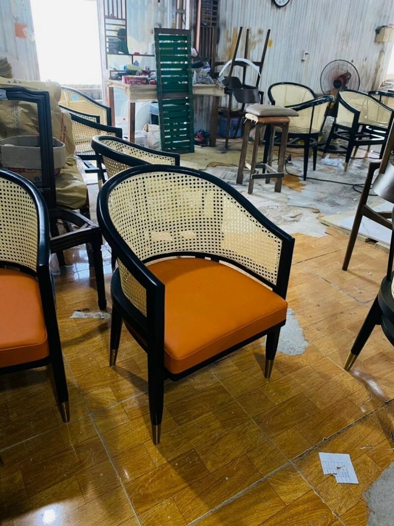 Ghế Ăn Ghế Cafe Khung Gỗ Bọc Nệm Lưng Mây – G39