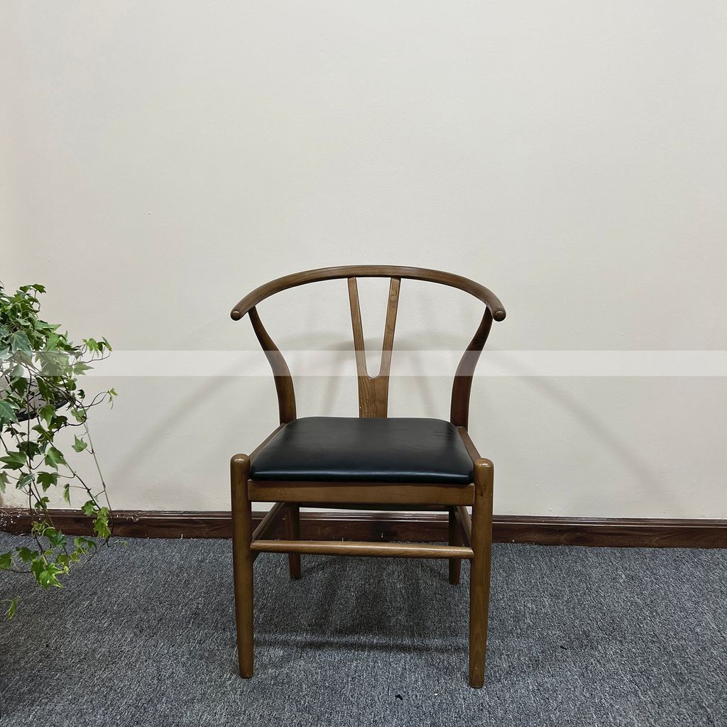 Ghế  Cafe Wishbone nệm da - G23