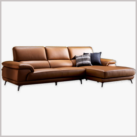 Sofa Góc L Mặt Da Chân Sắt - SF13