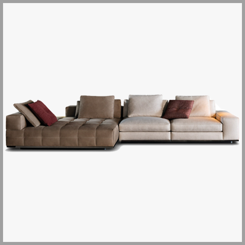 Sofa Góc L Khung Gỗ Bọc Da Nỉ Hiện Đại - SF23