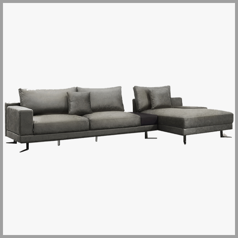  Sofa Góc L Khung Gỗ Da Nỉ Hiện Đại - SF26 