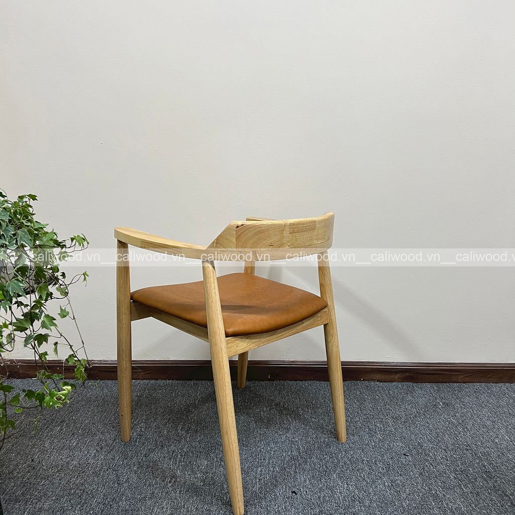 Ghế Hiroshima tựa thấp ghế ăn ghế cafe gỗ đệm da – G12