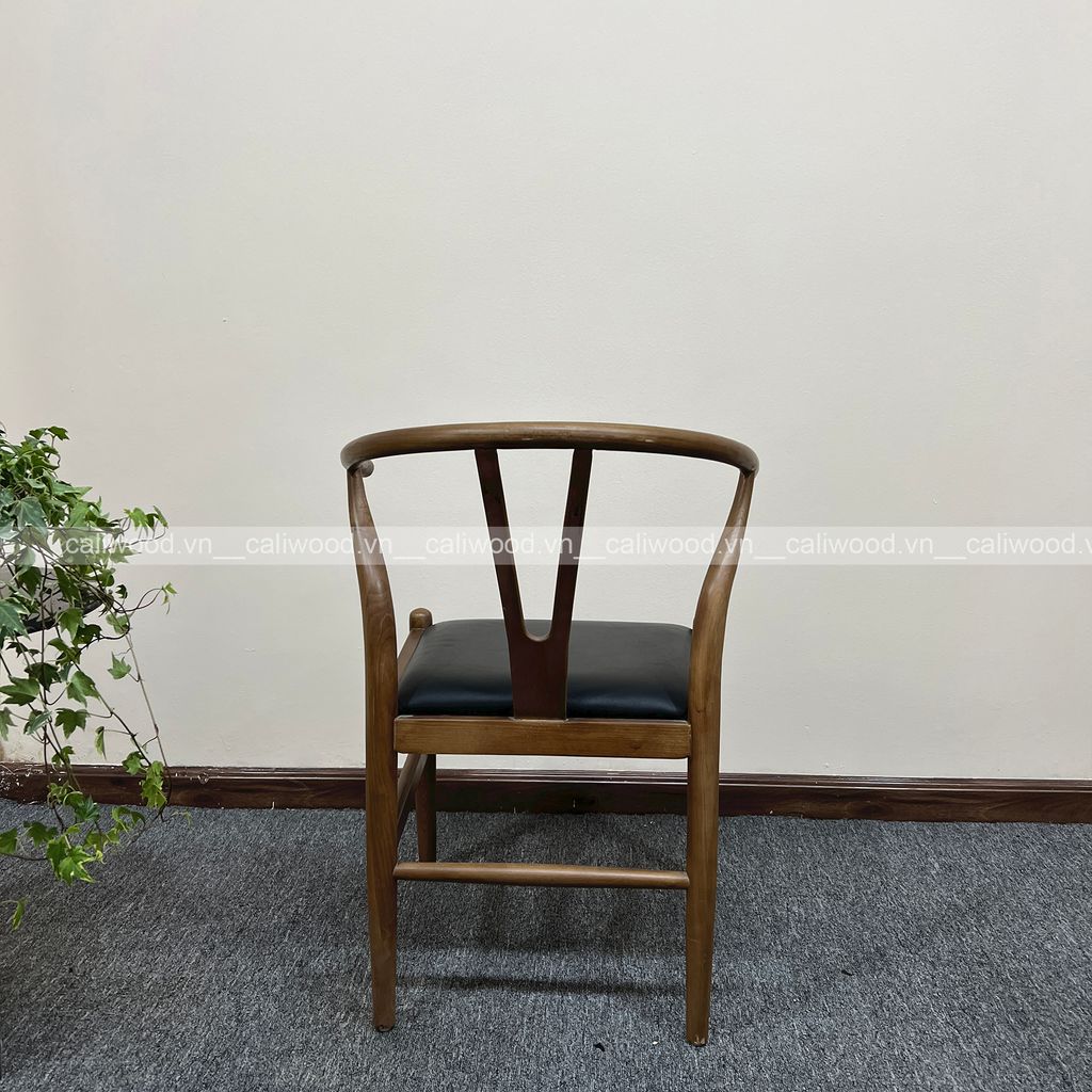 Ghế  Cafe Wishbone nệm da - G23
