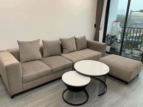  Bàn Trà Cặp Tròn Chân Sắt Mặt Ceramic - BT08 