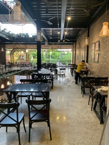  Ghế Ăn Ghế Cafe Khung Sắt Mặt Gỗ - GS04 
