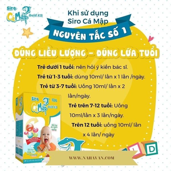 Siro Cá Mập Gold X2 Cho Bé Ăn Ngon Ngủ Ngon