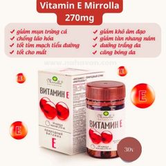 Vitamin E Đỏ Của Nga Mirrolla 270mg Hộp 30 Viên