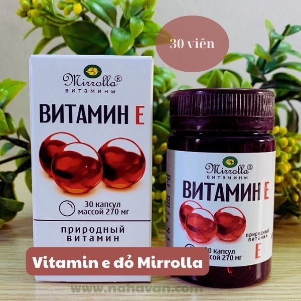 Vitamin E Đỏ Của Nga Mirrolla 270mg Hộp 30 Viên