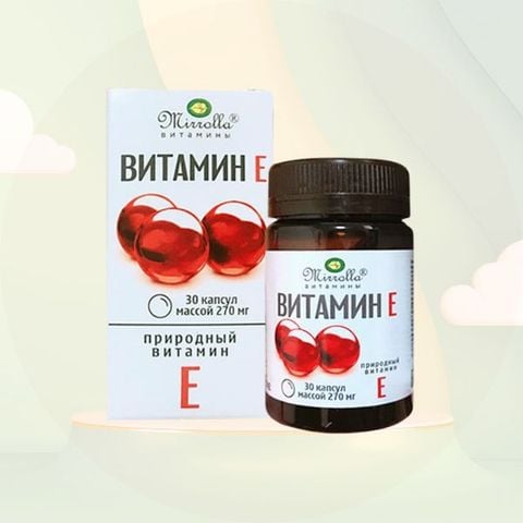 Vitamin E Đỏ Của Nga Mirrolla 270mg Hộp 30 Viên