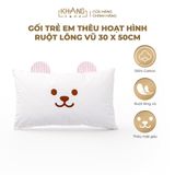  Gối Trẻ Em Hoạt Hình Ruột Lông Vũ ( Microfiber) Khang Home - An Toàn, Êm Ái Và Thoáng Mát Cho Bé 30x50cm 