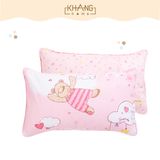  Gối Trẻ Em Tiện Lợi Khang Home Ruột Lông Vũ  ( Microfiber)Êm Mềm, Kháng Khuẩn 30x50cm 