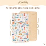  Túi Nệm Mỏng Cho Bé Đi Học Khang Home - Chần Bông Thiên Nhiên, Mỏng Nhẹ, Tiện Lợi, Bé Say Giấc An Toàn Ở Mọi Nơi 