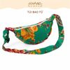 TÚI BAO TỬ ĐEO CHÉO HỌA TIẾT CON CÔNG VẢI LINEN KHANGHOME -  HOTTREND MÙA TẾT