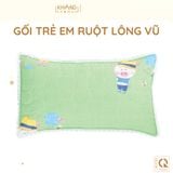  Gối Nằm Trẻ Em Vải Cotton Ruột Lông Vũ (Microfiber)  Khang Home - An Toàn, Êm Ái, Mềm Mại Cho Bé 