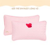  Gối Trẻ Em Thêu Hoạt Hình Ruột Lông Vũ Khang Home - An Toàn, Êm Ái Và Thoáng Mát Cho Bé 30x50cm 