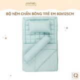  Bộ Nệm Trẻ Em Chần Bông Khang Home BabySafety An Toàn Giấc Ngủ Cho Bé Sơ Sinh BBS23 Size 80x125cm 