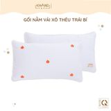  Gối Nằm Vải Xô Muslin Thêu Trái Bí Phiên Bản Halloween Cao Cấp KhangHome Thoáng Khí, Thấm Hút Nâng Niu Giấc Ngủ Của Bé 