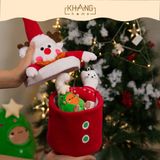  Hộp Đựng Quà Noel Giáng Sinh 3D Vải Velboa Cho Bé Yêu Khang Home - Phụ Kiện Đựng Quà Noel Dễ Thương 