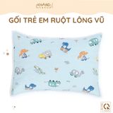  Gối Nằm Trẻ Em Vải Cotton Ruột Lông Vũ (Microfiber)  Khang Home - An Toàn, Êm Ái, Mềm Mại Cho Bé 