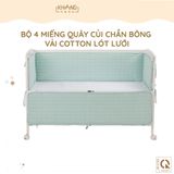  Bộ 4 Miếng Quây Cũi Chần Bông Vải Cotton Lót Lưới Khang Home 