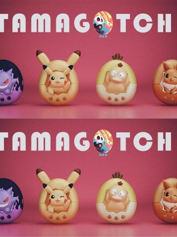  Tamagotchi Pikachu & Gengar & Psyduck & Eevee - Pokemon - Tamago Studio 