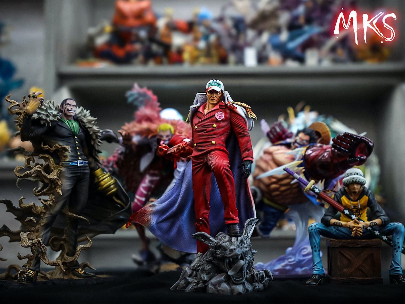Mô Hình OnePiece Akainu  Chó Đỏ  ngồi ghế siêu ngầu cao 30cm  nặng 2kg8   Figure OnePiece  Có vỏ hộp màu