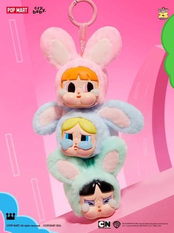  Blindbox Keychain CRYBABY x Powerpuff Girls Series Vinyl Face Plush - POPMART 