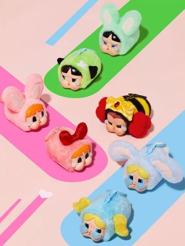  Blindbox Keychain CRYBABY x Powerpuff Girls Series Vinyl Face Plush - POPMART 