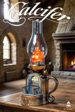  Retro Table Lamp Calcifer - Howl's Moving Castle - NINETY SEVEN Studio 