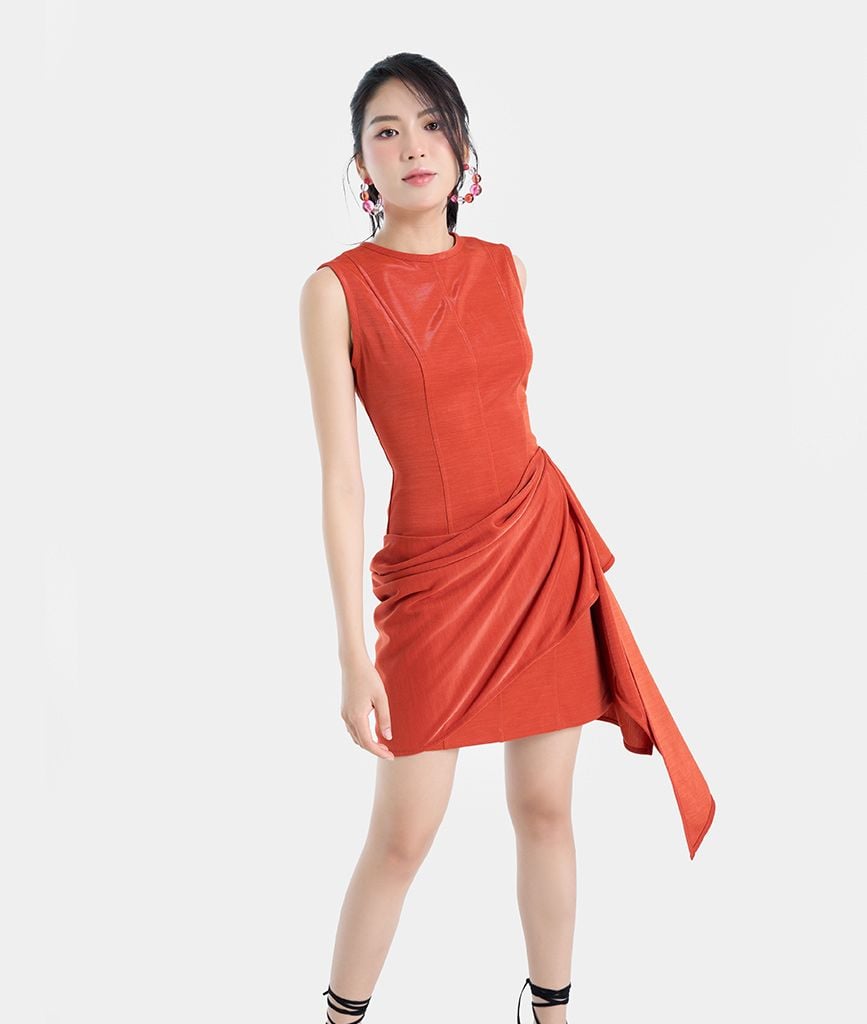  Đầm ngắn kiểu choàng khăn 