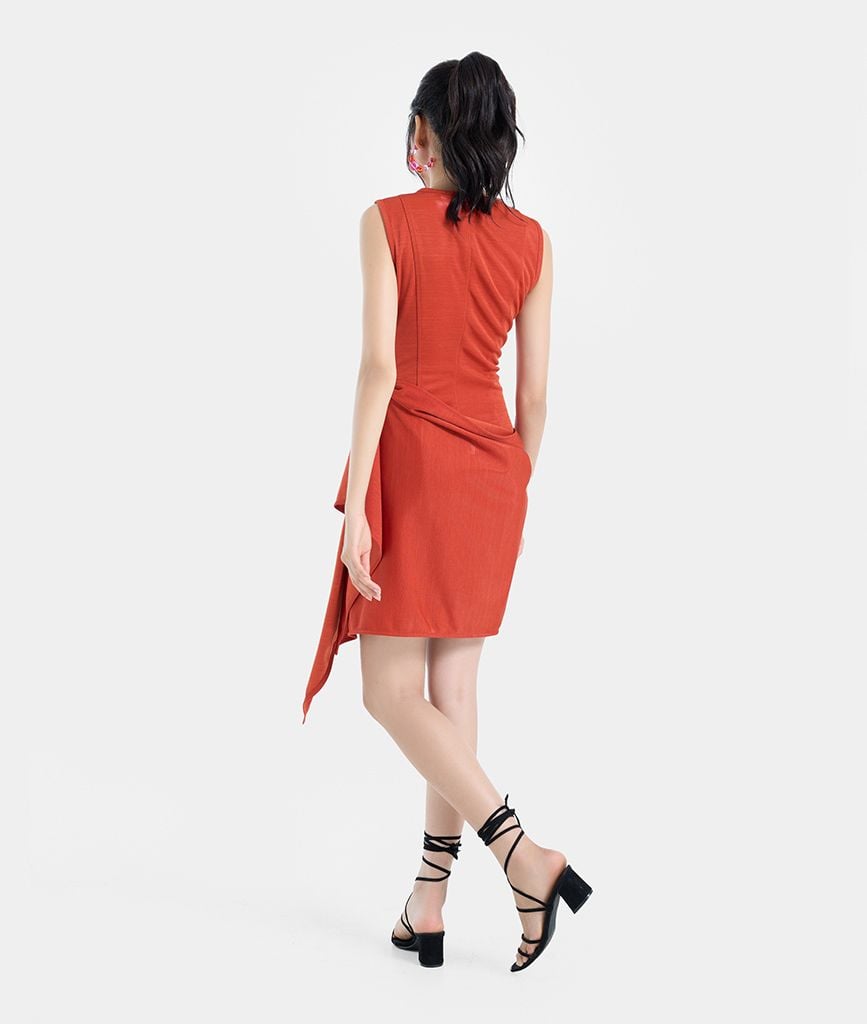  Đầm ngắn kiểu choàng khăn 