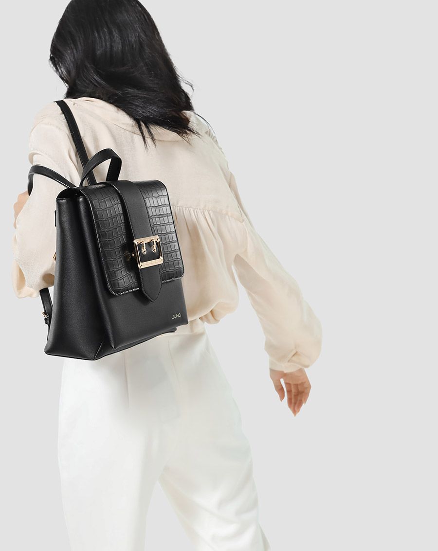  Balo buckle phối si vân 