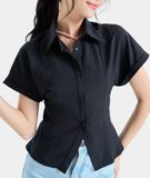  Áo sơ mi tay ngắn ben eo 