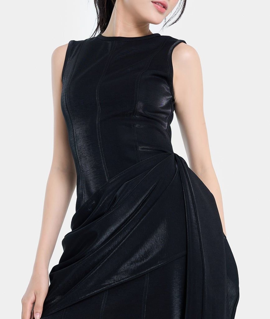  Đầm ngắn kiểu choàng khăn 