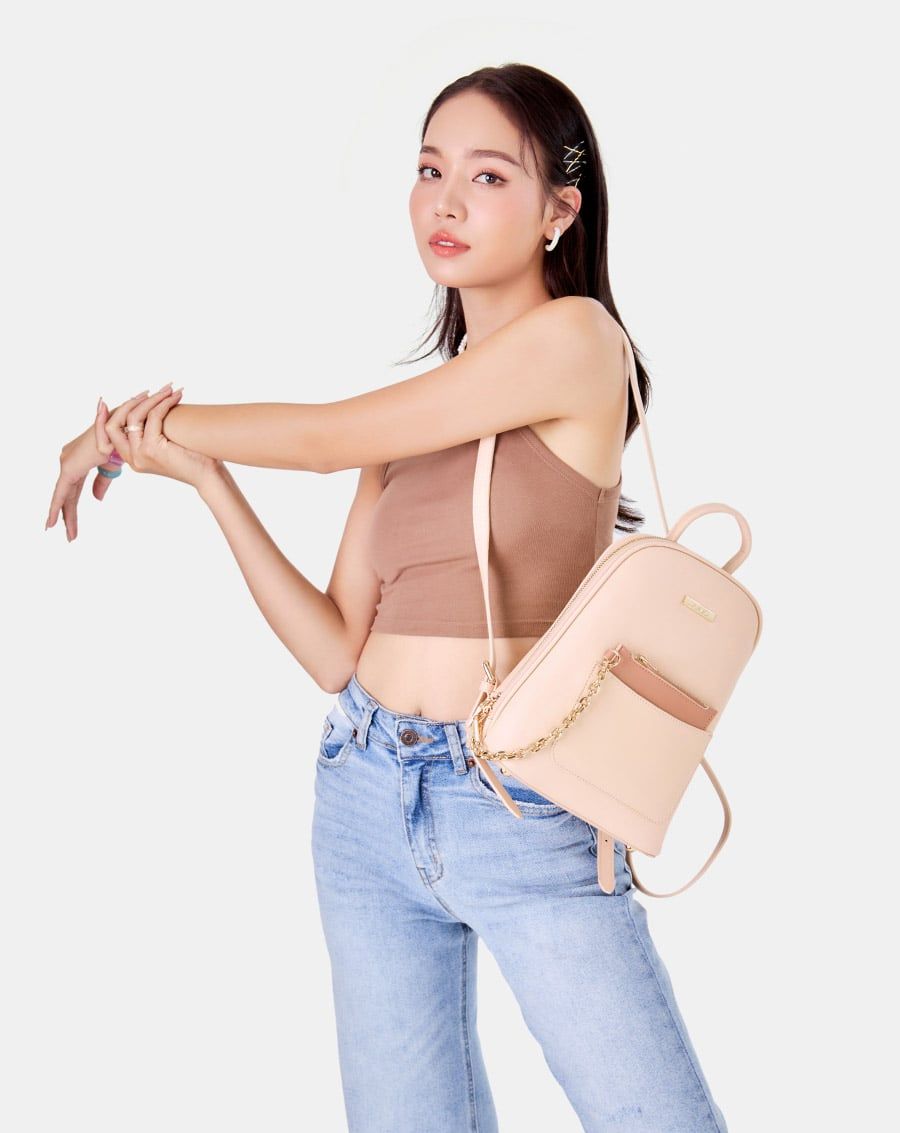  Balo ngăn trước có charm túi 