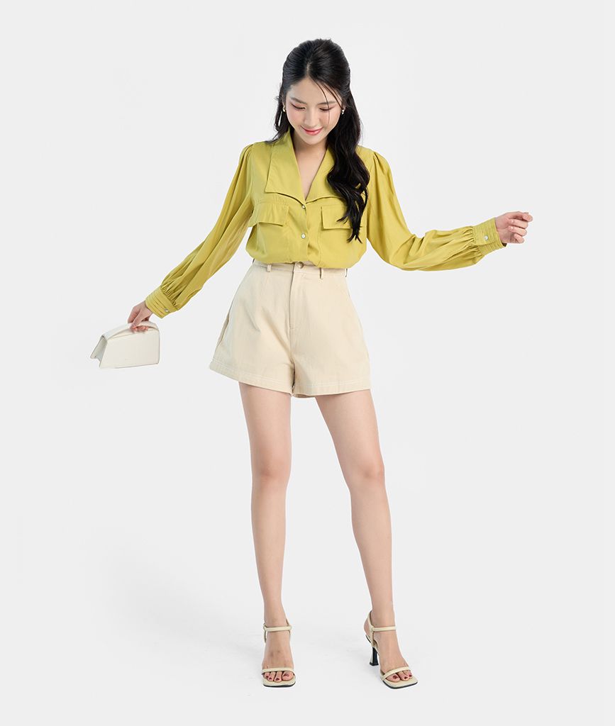  Quần short diễu chỉ trắng 