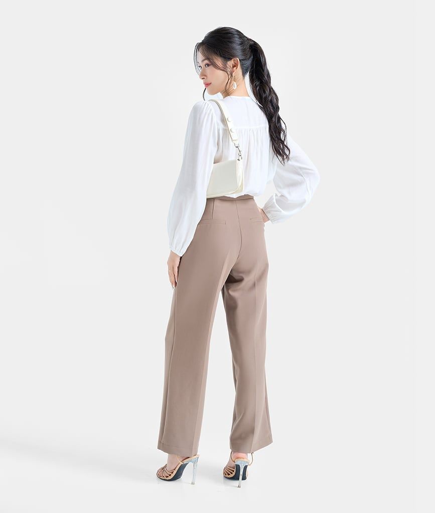  Áo tay dài rút nhún cổ 