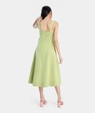  Đầm midi 2 dây luồn dây sườn 