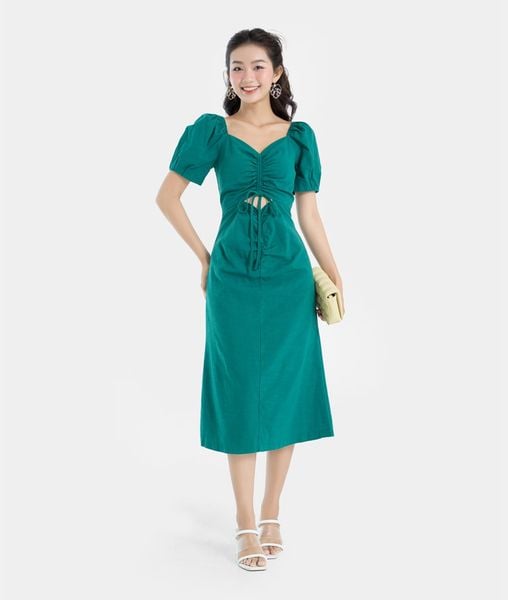  Đầm lửng khoét rút nhún 