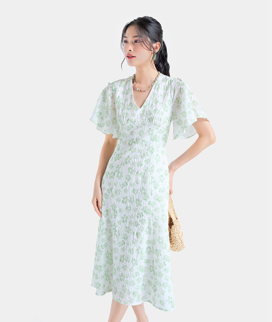  Đầm lửng đuôi cá tay cánh tiên 