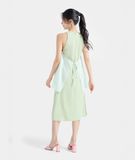  Đầm lửng phối vải kiểu yếm 