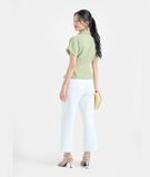  Áo sơ mi tay ngắn ben eo 