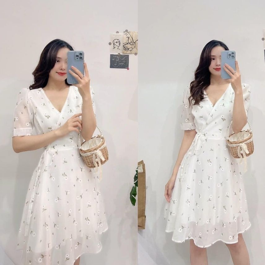 Top 16 váy cổ chữ V sâu dáng dài thanh lịch sang trọng