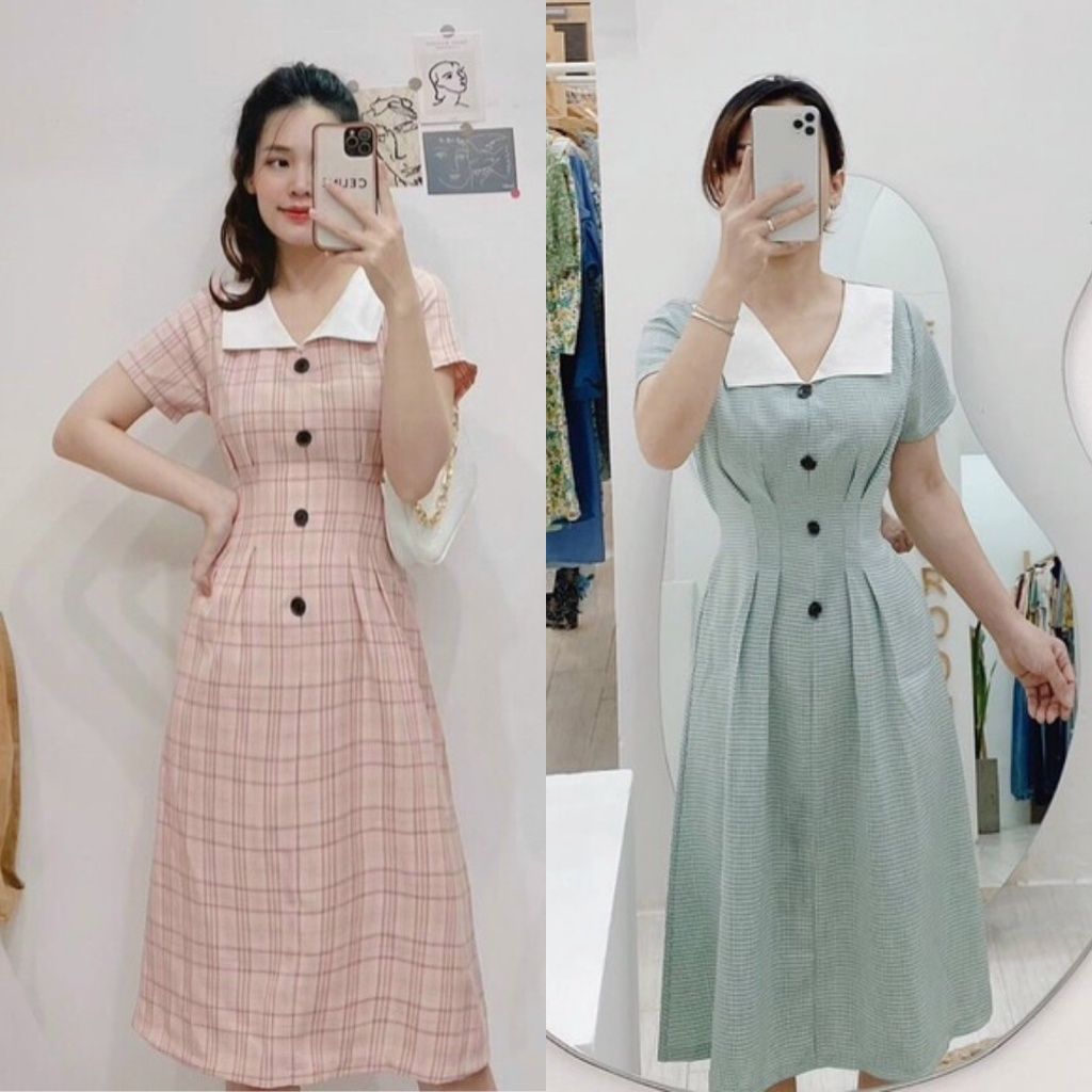 Chân Váy Kẻ Caro Đen Trắng  HelenKieu
