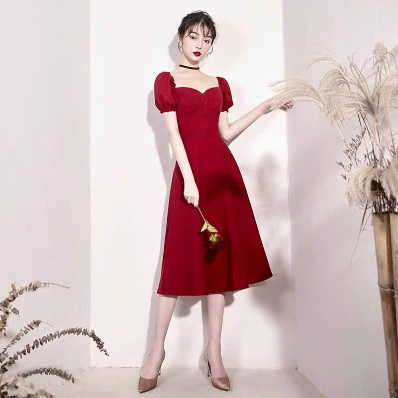 Váy đỏ cho bé đi chơi Noel và tết  Vân Kim Shop