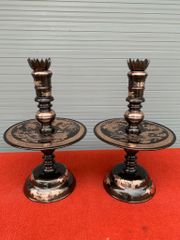 Bộ Đỉnh Đồng Ngũ Sự Đồng Đỏ Phớt Nỉ Nguyên Khối Song Long Chầu Nguyệt Cao 60 Cm