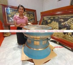 Trống Đồng Đông Sơn Đường Kính 70Cm Cao 58Cm Chất Liệu Đồng Đỏ Màu Theo Yêu Cầu